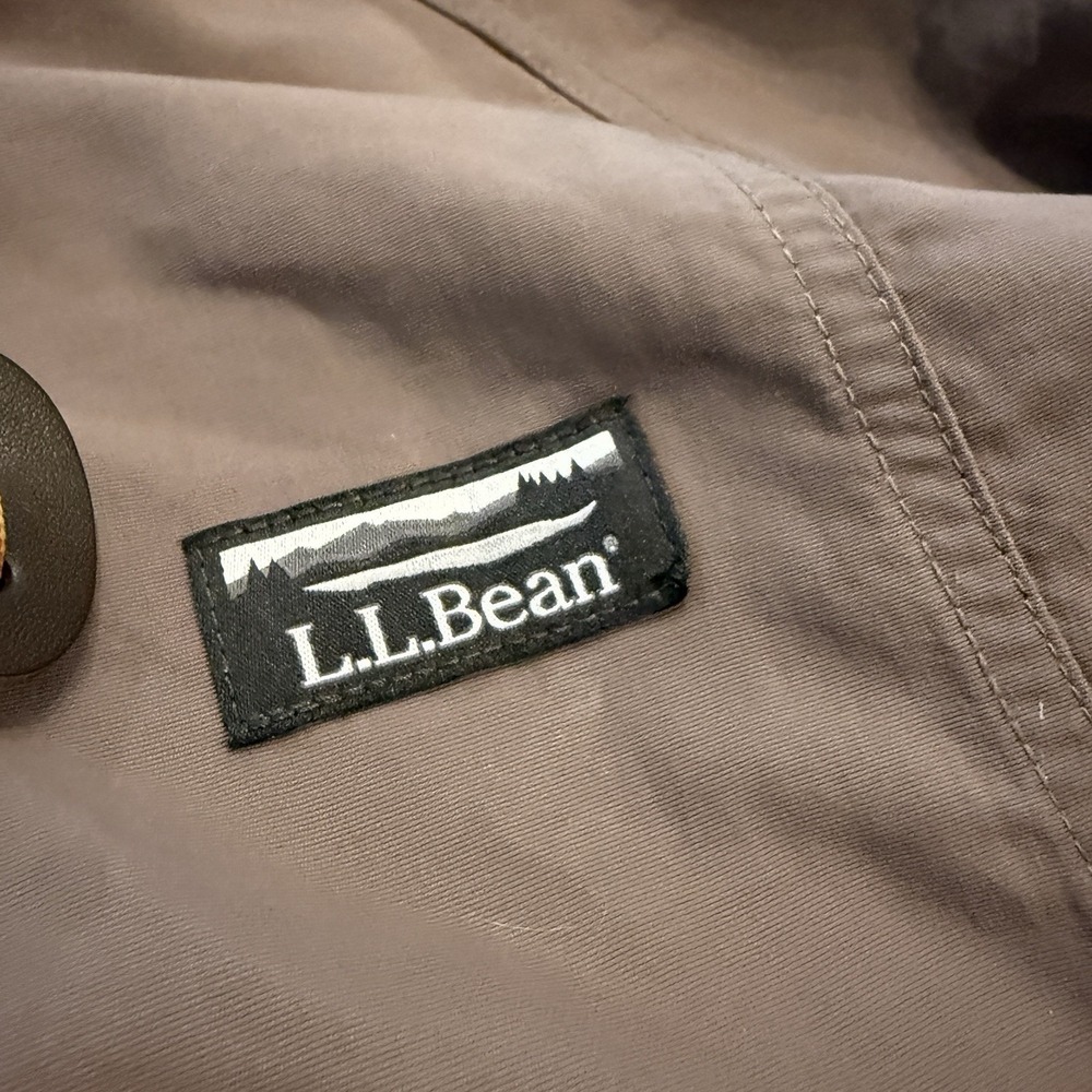 L.L.Bean Mens XL Hooded Anorak Pullover Jacket Brown Nylon 1/4 Zip Packable - Picture 2 of 7